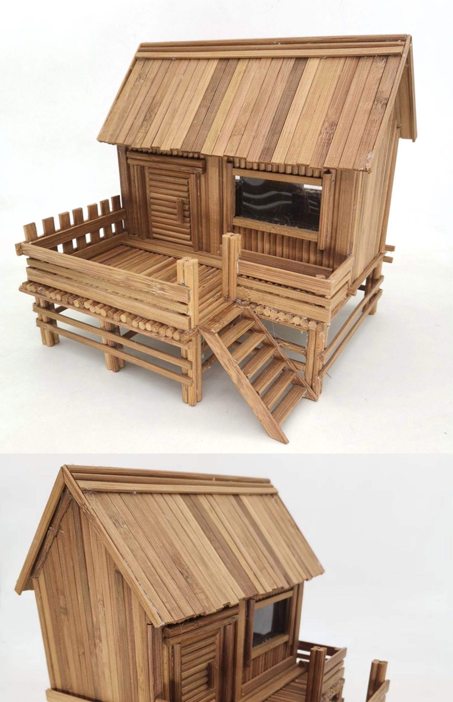 碳色小木屋建筑模型DIY 手工打造立體構成藝術